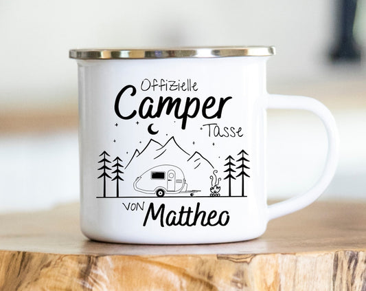 Keramik-/Emailletasse - Camping