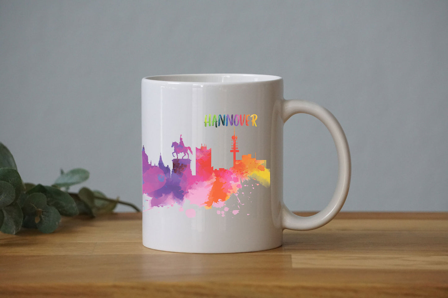 Aquarell Skyline Hannover - Tasse - Stadt - Hauptstadt - Städtetrip - Geschenk - Reise - Umzug - Souvenir - Deutschland - Niedersachsen