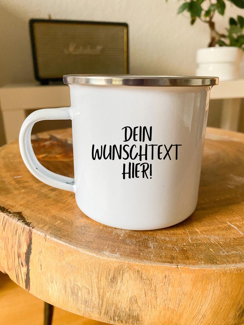 Personalisierter Edelstahlbecher mit Wunschtext - Edelstahltasse - Karabinerhaken - Outdoor - Reisen - Camping - Wandern - 220ml - 330 ml