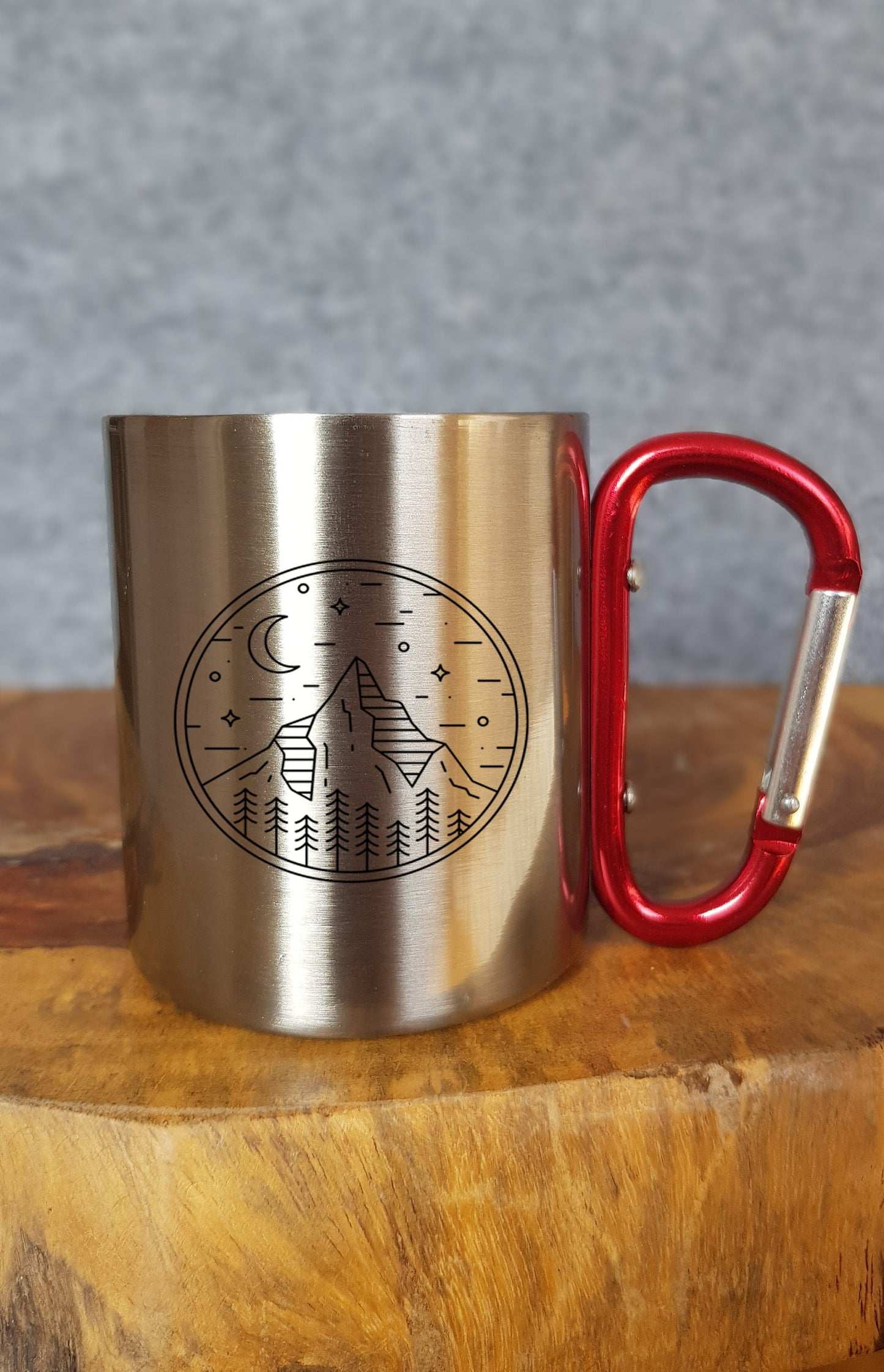 Outdoor Edelstahltasse mit Reisemotiv