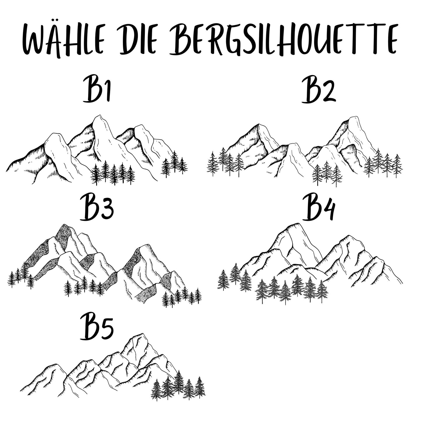 Personalisierbare Tasse - Emaille - Edelstahl - Bergsilhouette - Outdoor - Wandern - Geschenk - Karabiner