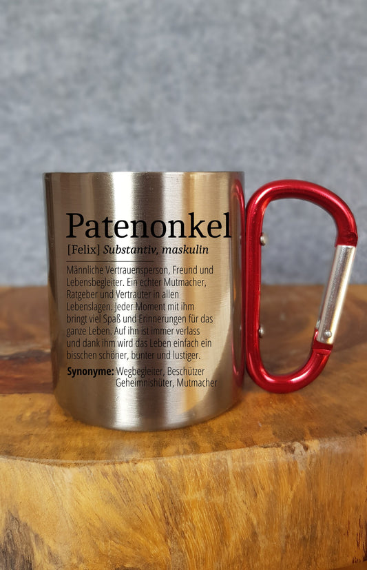 Personalisierbare Tasse - Patenonkel - Definition - Keramik - Emaille - Edelstahl