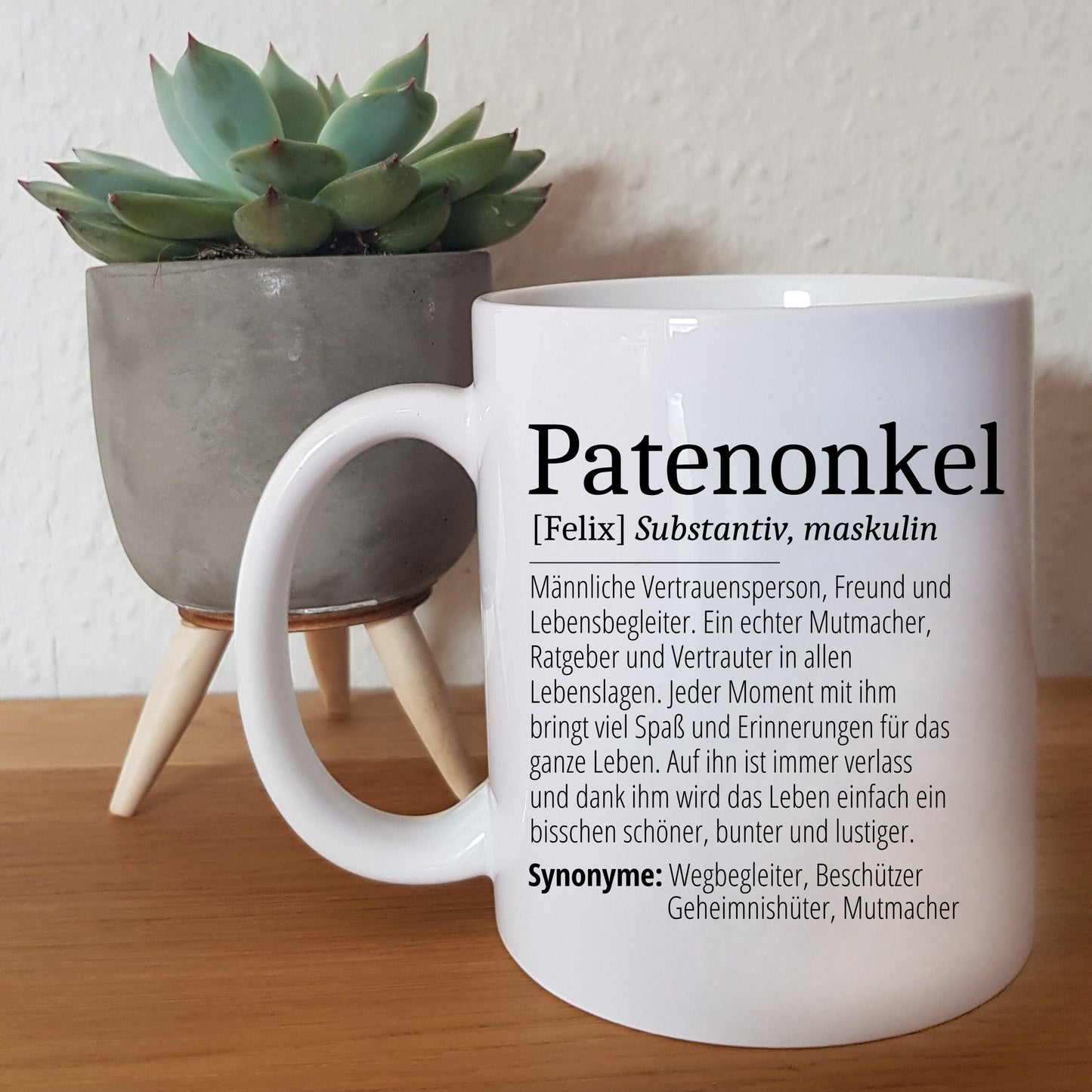 Personalisierbare Tasse - Patenonkel - Definition - Keramik - Emaille - Edelstahl