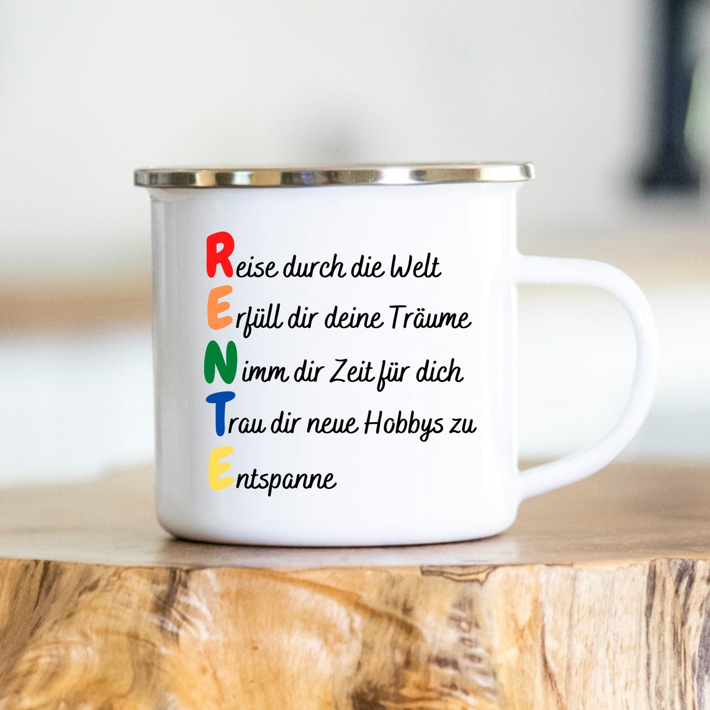 Tasse Rentner - Tasse Rentnerin - Keramik - Emaille - Ruhestand - Rente