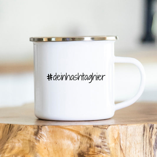 Personalisierbare Tasse - Keramik - Emaille - Name - Text - Hashtag