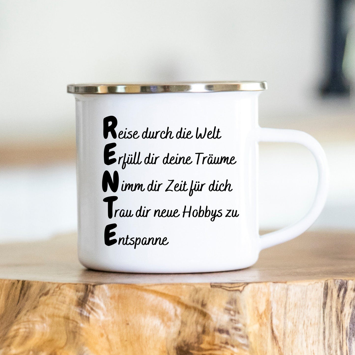 Tasse Rentner - Tasse Rentnerin - Keramik - Emaille - Ruhestand - Rente