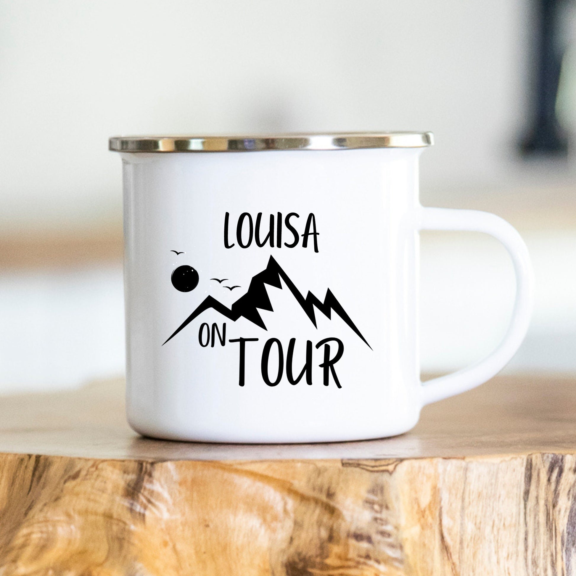 Personalisierbare Tasse - Geschenk - Reisen - Wandern - Roadtrip - Outdoor - Emaille - Camping - Urlaub - Edelstahltasse - Mug