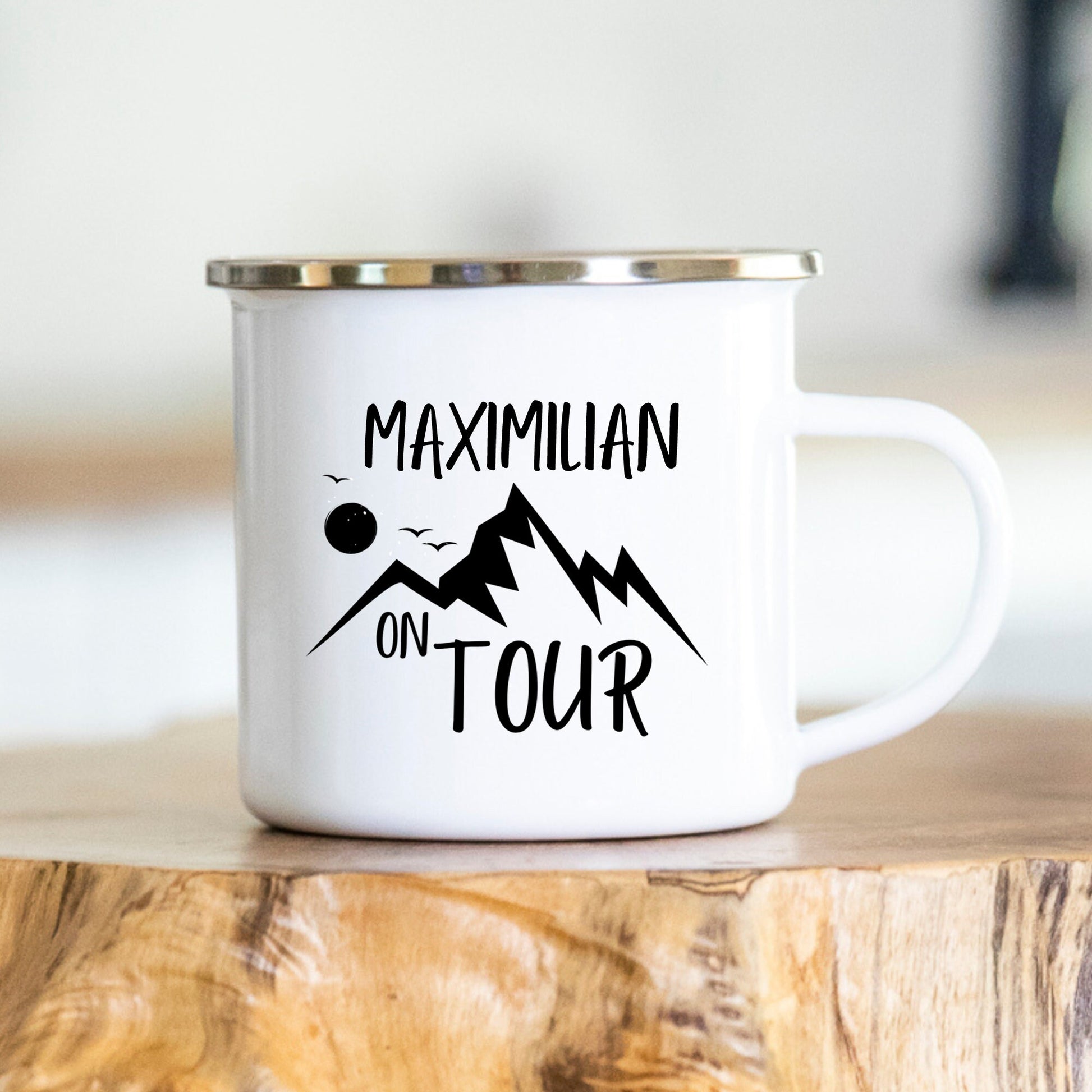 Personalisierbare Tasse - Geschenk - Reisen - Wandern - Roadtrip - Outdoor - Emaille - Camping - Urlaub - Edelstahltasse - Mug