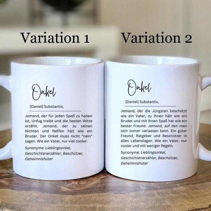 Onkel - Personalisierbare Tasse - Geburt - Baby - Pate - Patenonkel - Geschenk - Dudeneintrag