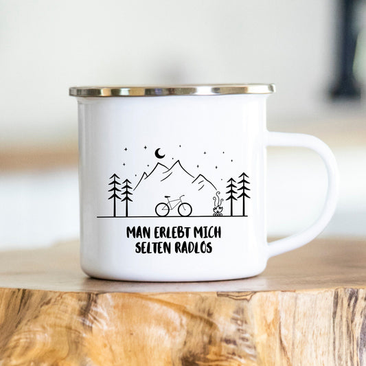Man erlebt mich selten radlos - Tasse - Geschenk - Fahrradfahrer - Triathlon - Kollege - Freund - Fahrrad - Fahrradingenieur - Ingenieur