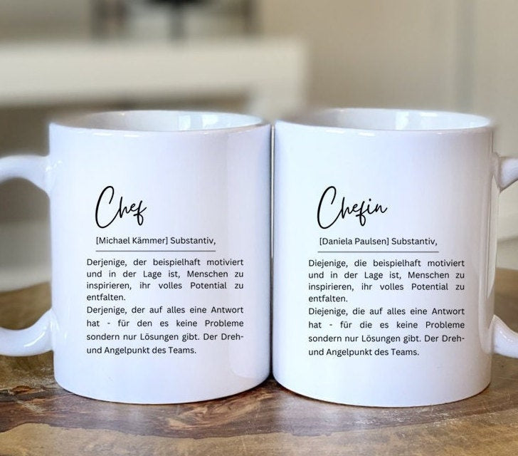 Chef / Chefin - Dudeneintrag - Substantiv - personalisiert - Tasse