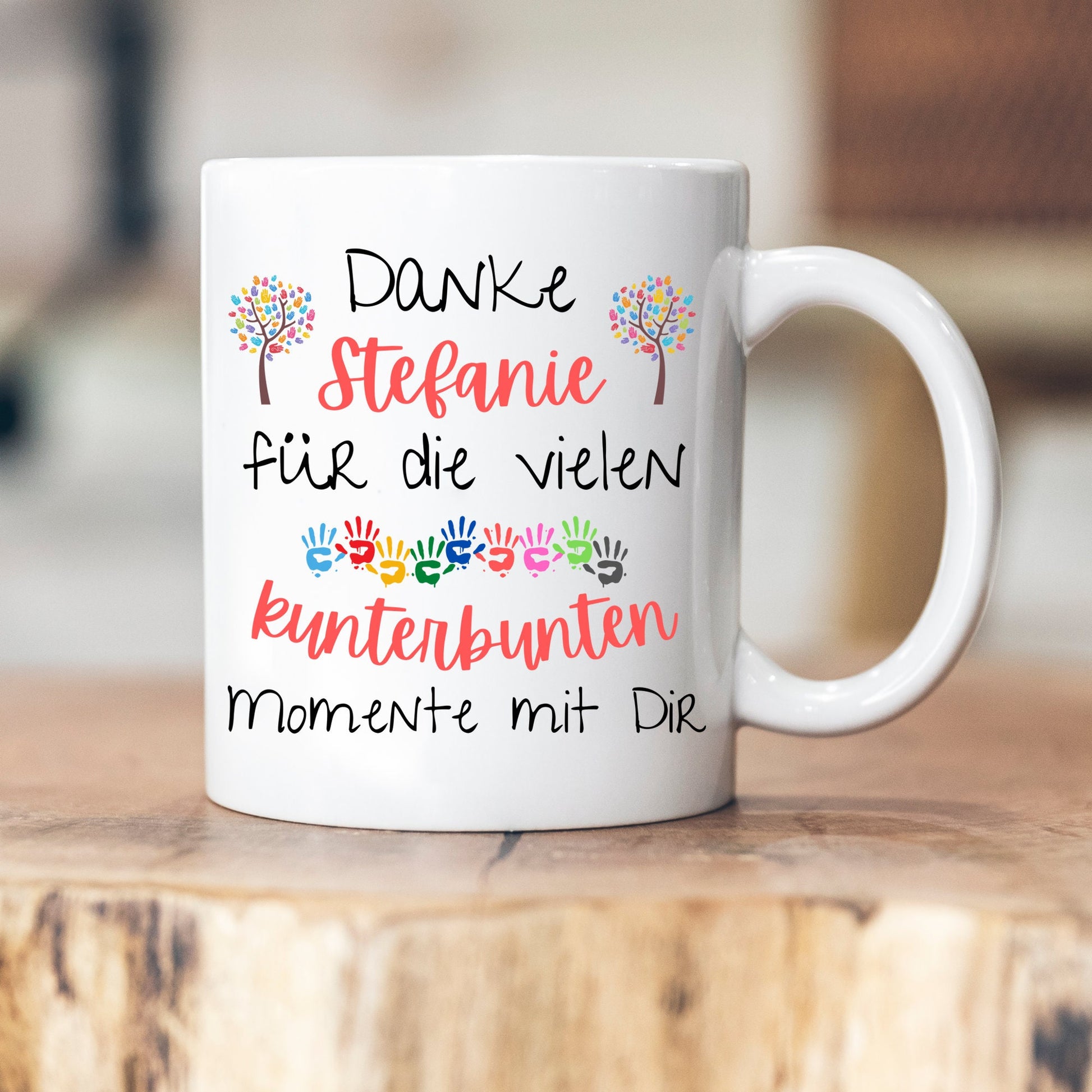 Personalisierbare Tasse - Erzieherin - Dankeschön - Abschiedsgeschenk - Emaille - Keramik - Geschenk