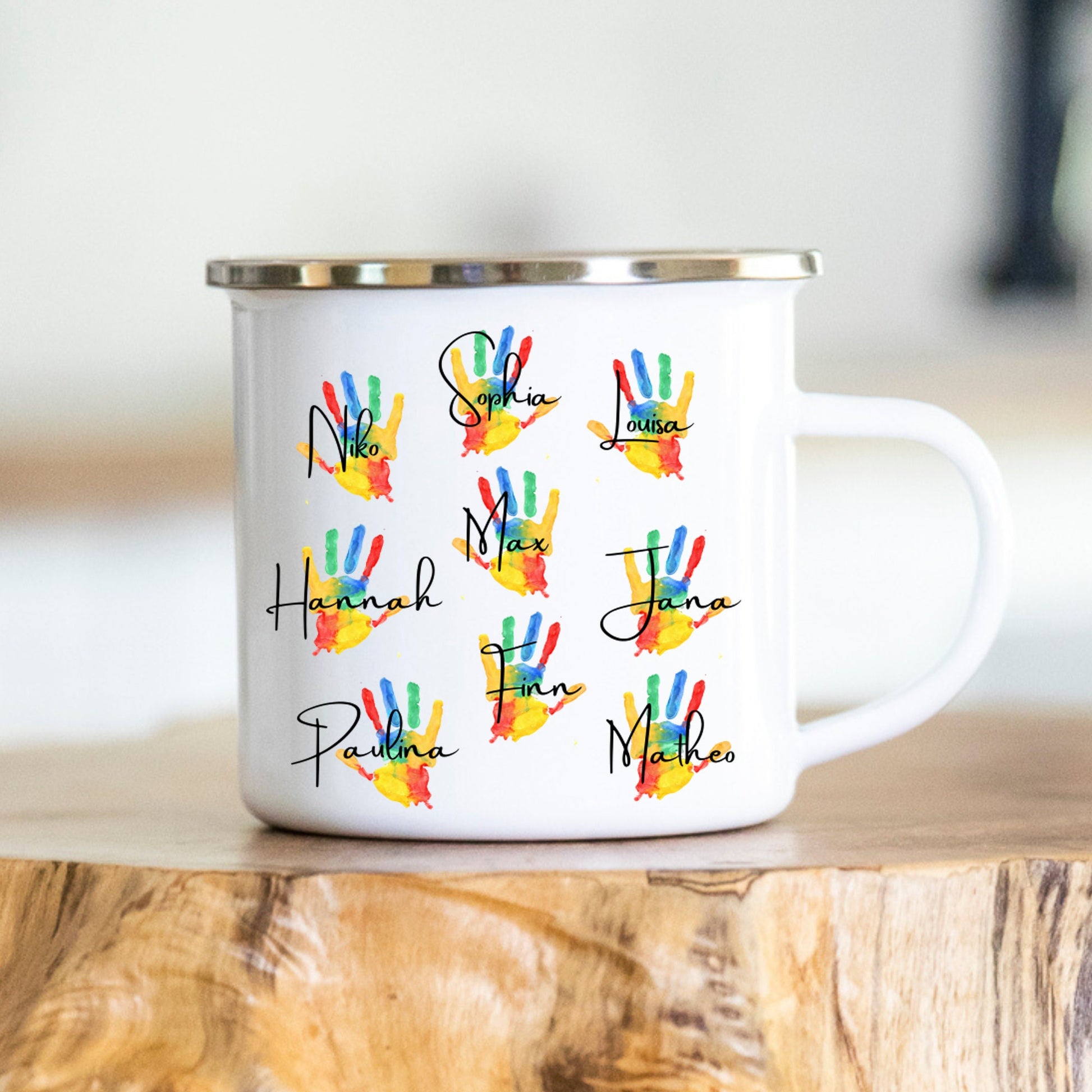 Personalisierbare Tasse - Erzieherin - Dankeschön - Abschiedsgeschenk - Emaille - Keramik - Geschenk - Tagesmutter