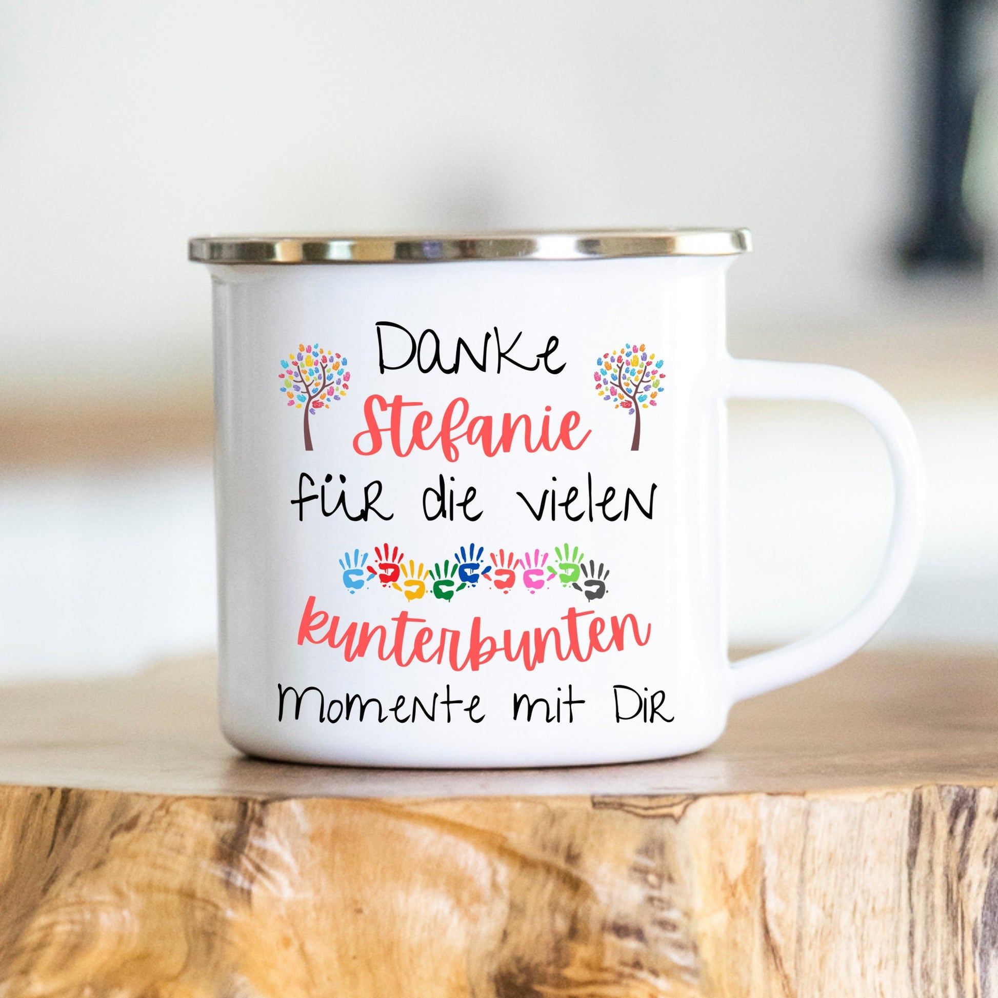 Personalisierbare Tasse - Erzieherin - Dankeschön - Abschiedsgeschenk - Emaille - Keramik - Geschenk - Tagesmutter