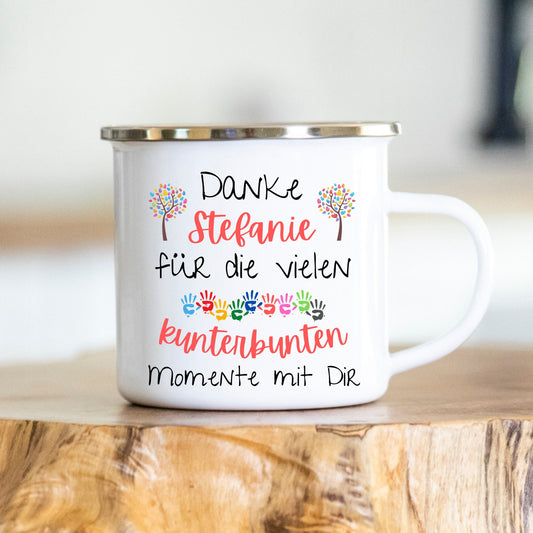 Personalisierbare Tasse - Erzieherin - Dankeschön - Abschiedsgeschenk - Emaille - Keramik - Geschenk - Tagesmutter