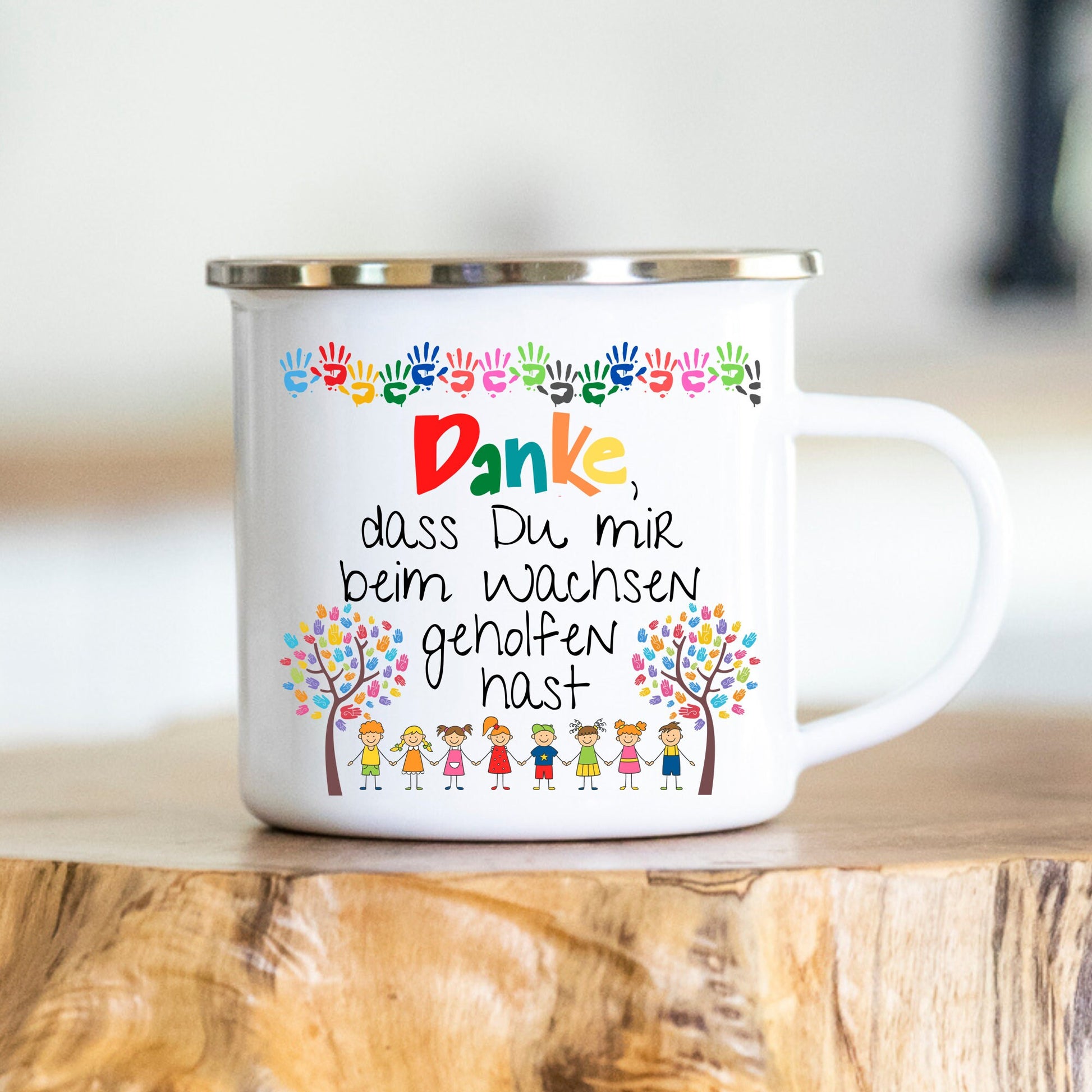 Personalisierbare Tasse - Erzieherin - Dankeschön - Abschiedsgeschenk - Emaille - Keramik - Geschenk