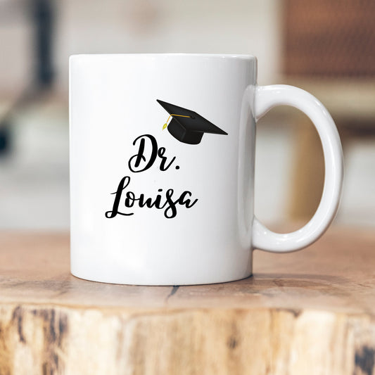 Personalisierte Doktor- Tasse - Abschluss - personalisiert - Abschluss - Geschenk - Uni - Examen - Doktorarbeit - Name