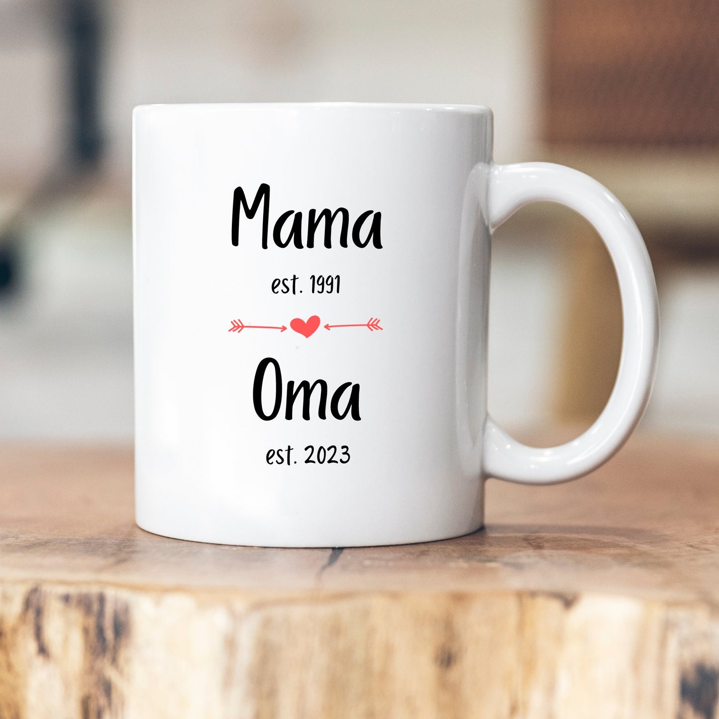 Tasse Mama Oma Tochter Geschenk Schwangerschaft personalisiert verschiedene Farben/Jahreszahlen