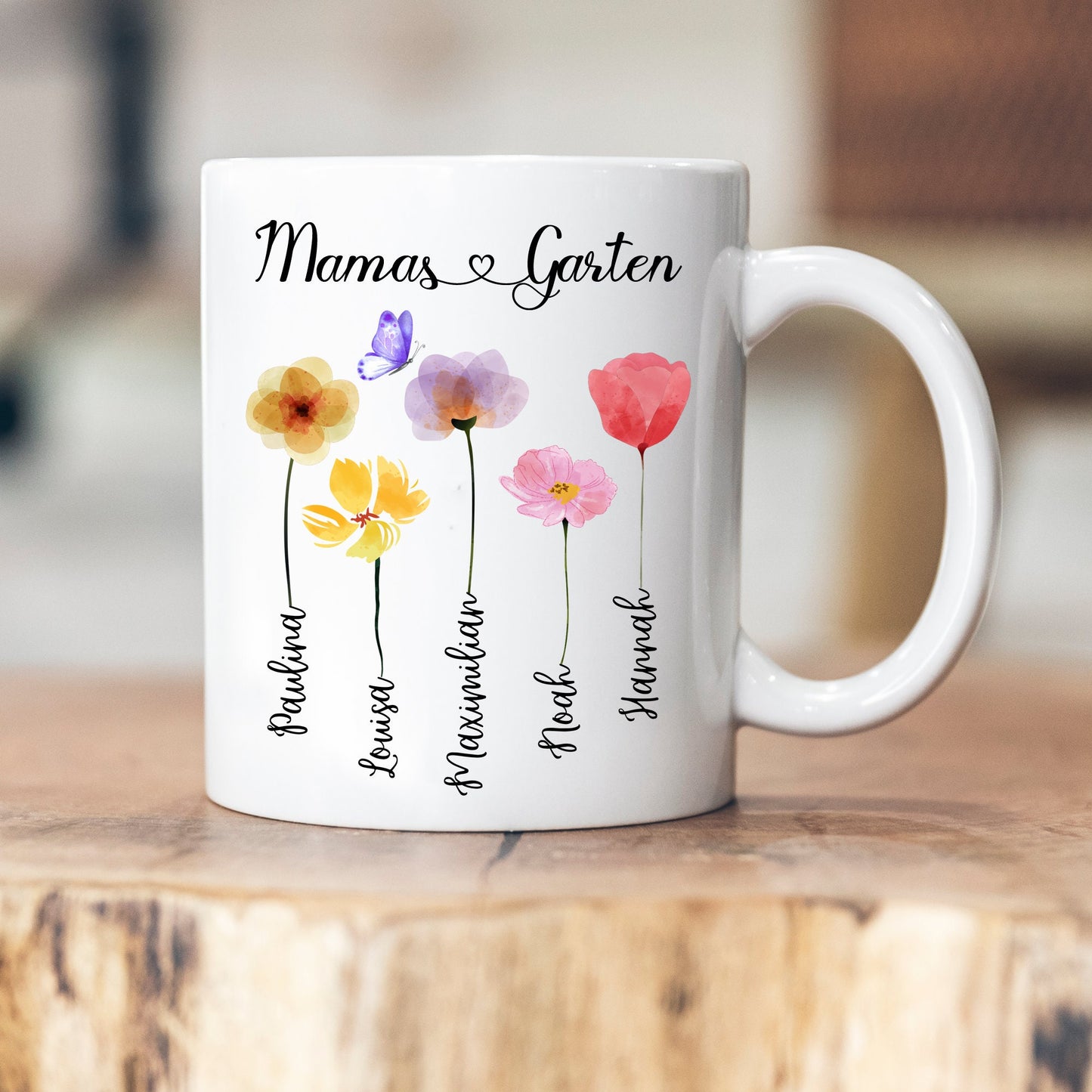 Mamas Garten - Muttertag - personalisierte Tasse - Geschenk zum Muttertag - Enkelkinder - Geschenkidee