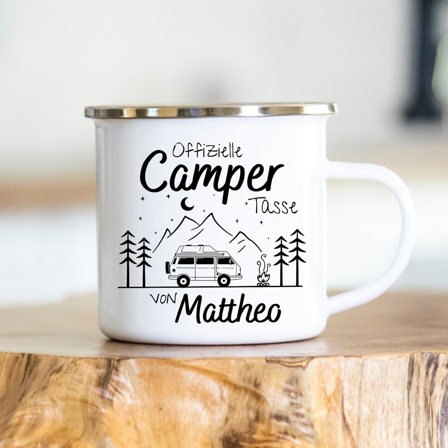 Personalisierte Tasse, Camping, Wohnmobil, Geschenk, Wohnwagen, Wandern, verschiedene Farben, verschiedene Tassen, Emaille, Edelstahl