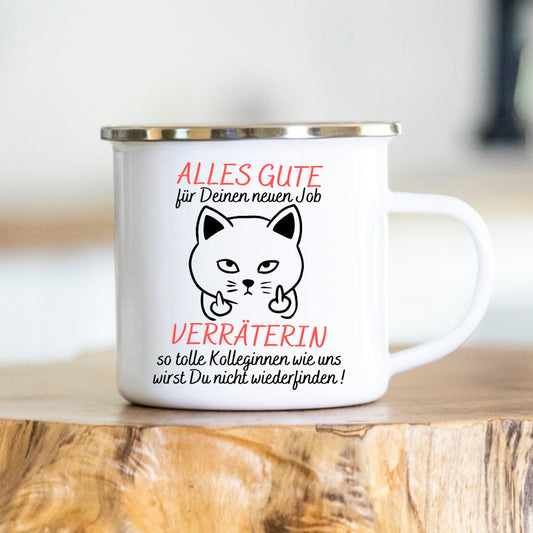 Verräterrin - Kollegin - Tasse - Geschenk - Keramik - Emaille - Abschied