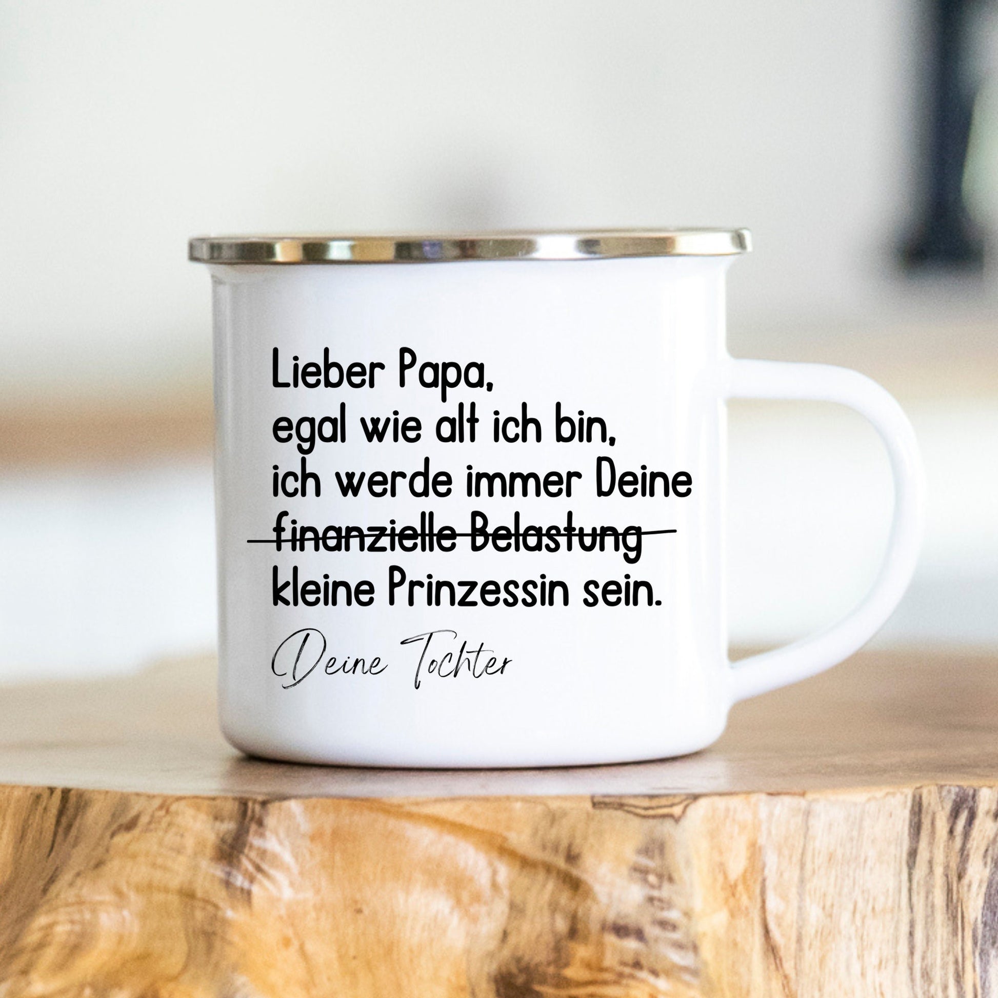 Papa - Geschenk - Tochter - Vatertag - Geburtstag- Tasse - Keramik - Emaille