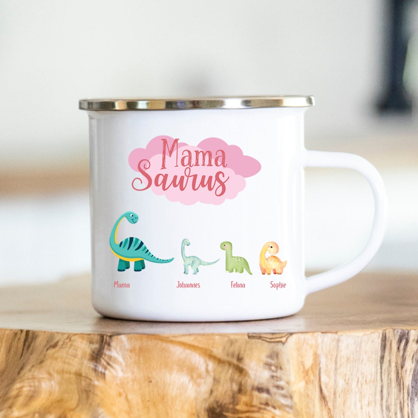 Mamasaurus - Papasaurus - Muttertag - Vatertag - personalisierte Tasse - Geschenk zum Muttertag - Enkelkinder - Geschenkidee