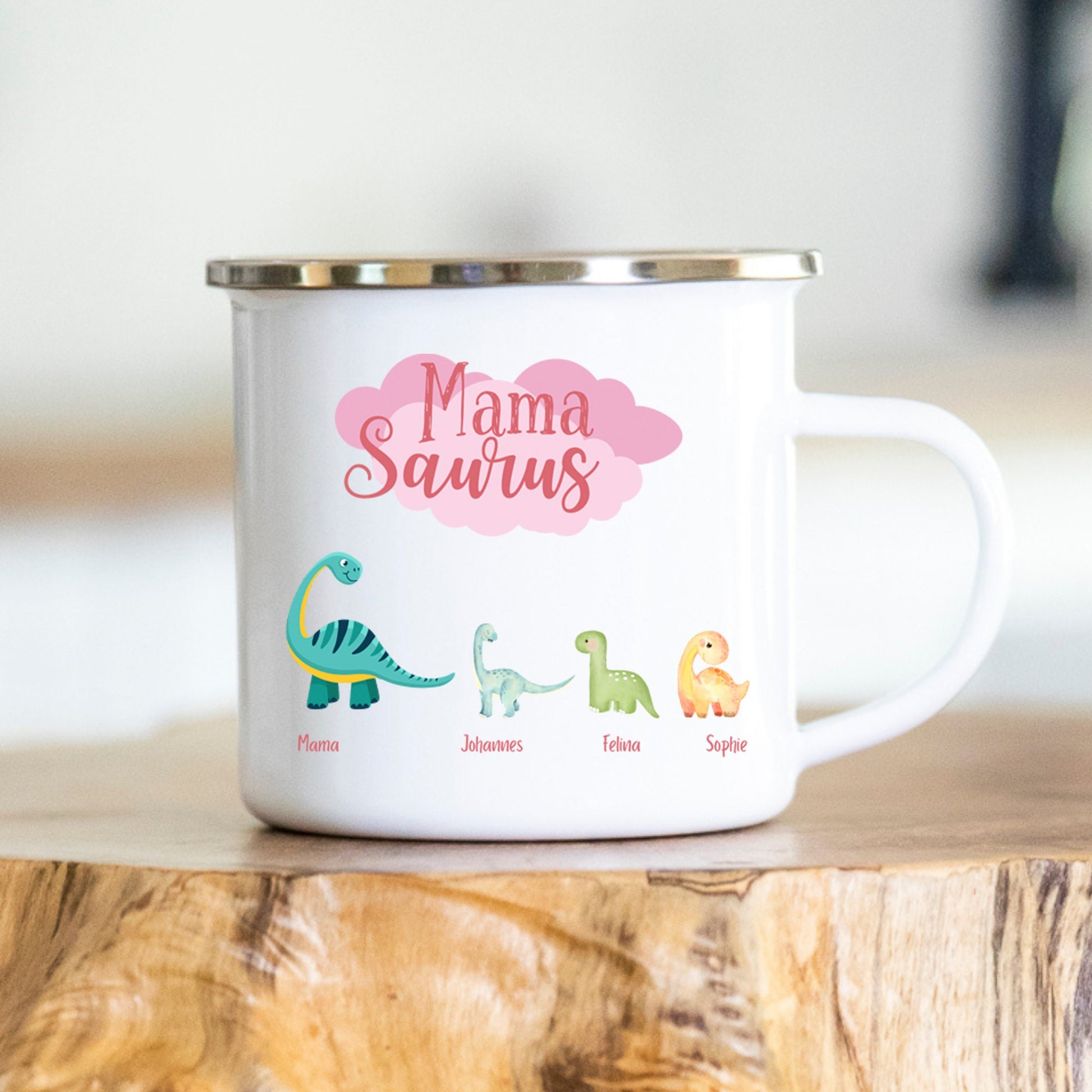 Mamasaurus - Papasaurus - Muttertag - Vatertag - personalisierte Tasse - Geschenk zum Muttertag - Enkelkinder - Geschenkidee