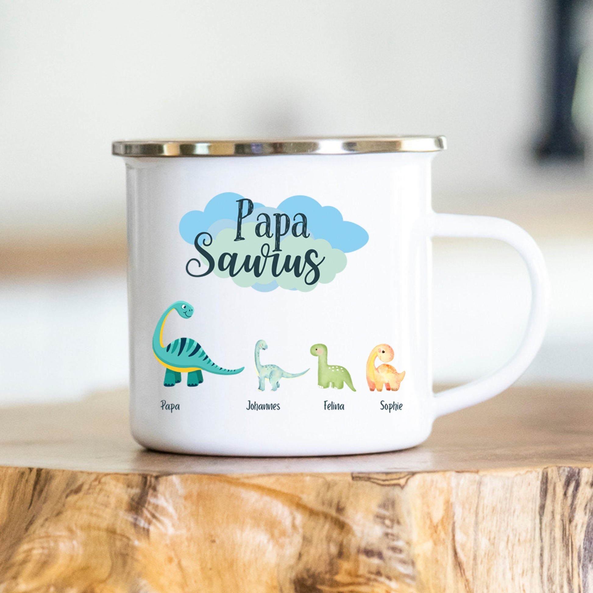 Mamasaurus - Papasaurus - Muttertag - Vatertag - personalisierte Tasse - Geschenk zum Muttertag - Enkelkinder - Geschenkidee