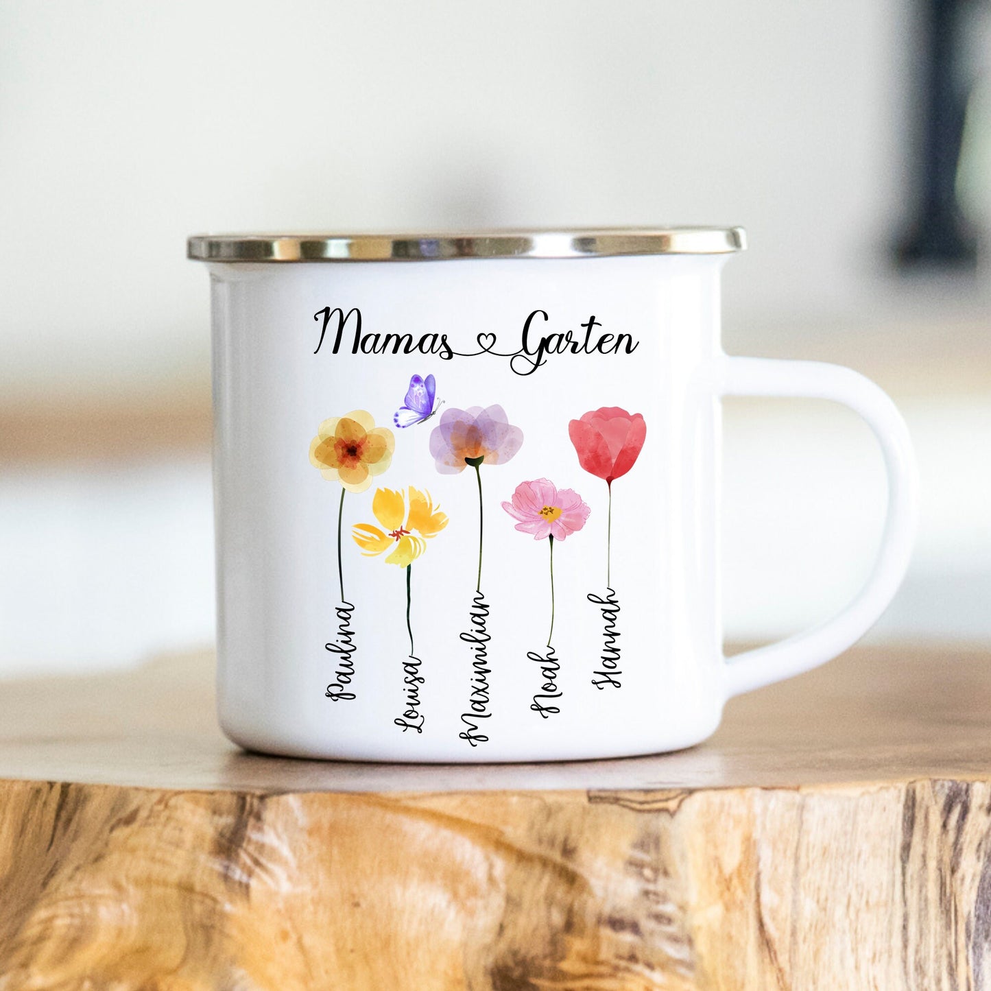 Mamas Garten - Muttertag - personalisierte Tasse - Geschenk zum Muttertag - Enkelkinder - Geschenkidee
