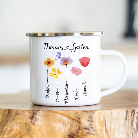 Mamas Garten - Muttertag - personalisierte Tasse - Geschenk zum Muttertag - Enkelkinder - Geschenkidee