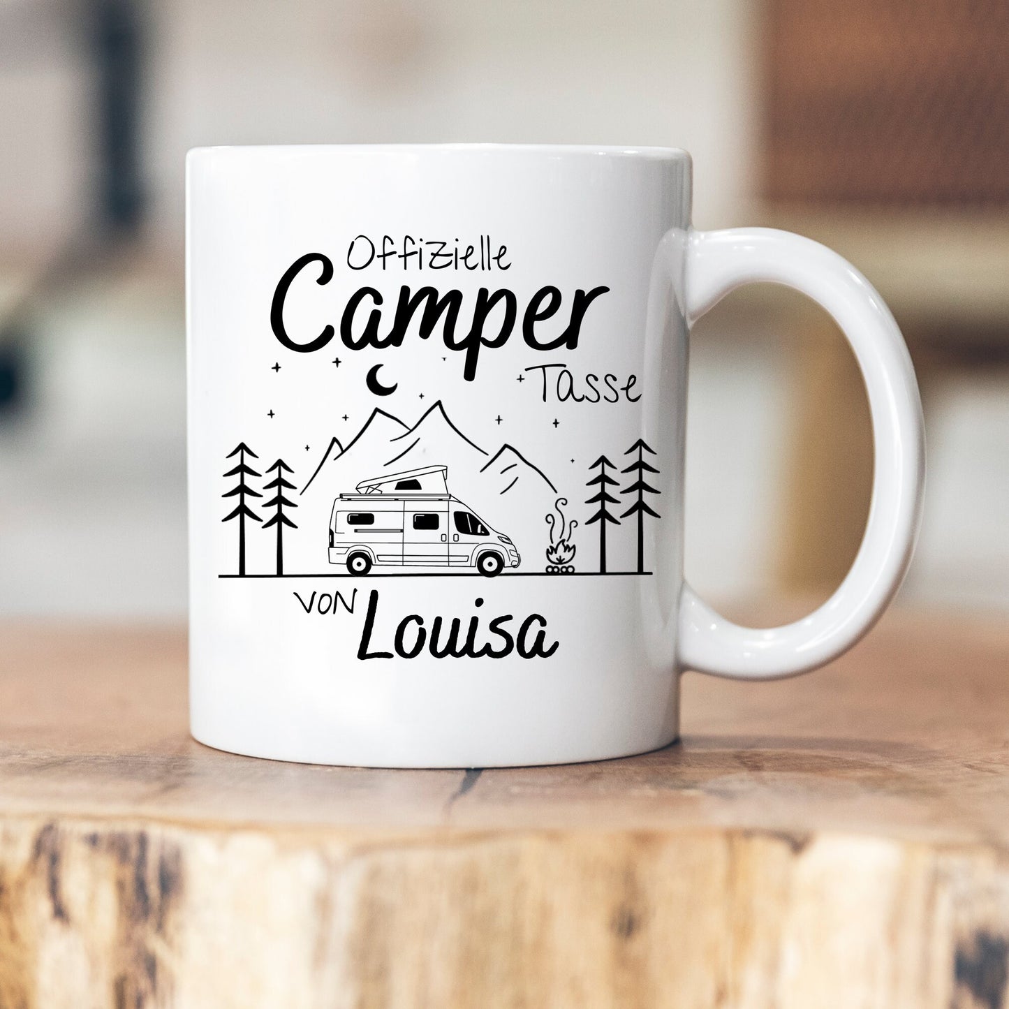 Keramik-/Emailletasse - Camping