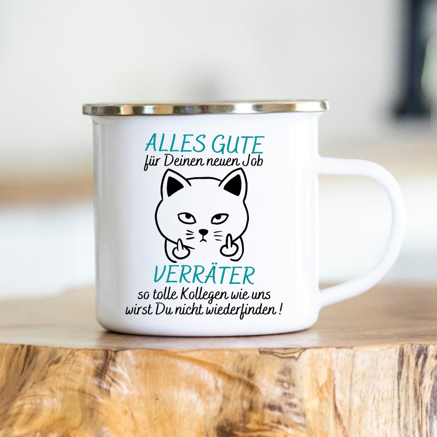 Verräter - Tasse - Geschenk - Keramik - Emaille - Abschied