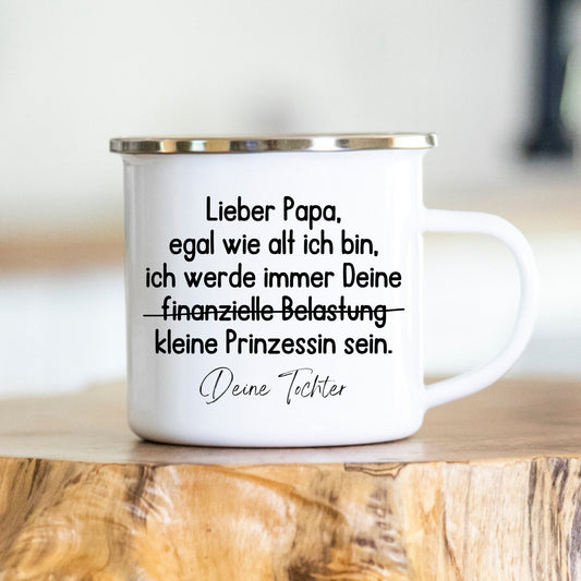 Papa - Geschenk - Tochter - Vatertag - Geburtstag- Tasse - Keramik - Emaille