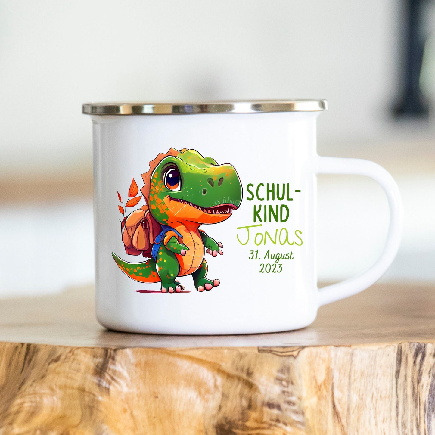 Emaille Einschulung Geschenk Junge Mädchen Kinderbecher Tasse Personalisiert Kita Kindergarten Kinder