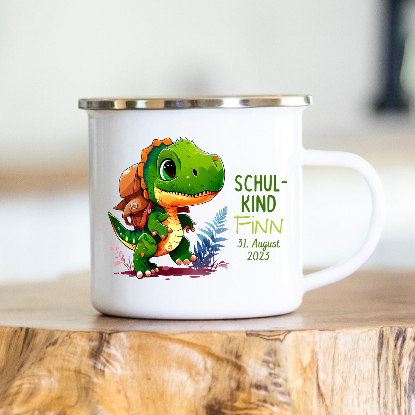Emaille Einschulung Geschenk Junge Mädchen Kinderbecher Tasse Personalisiert Kita Kindergarten Kinder