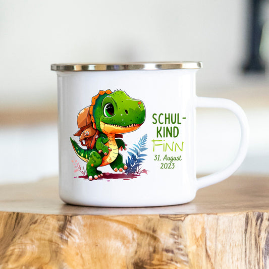Emaille Einschulung Geschenk Junge Mädchen Kinderbecher Tasse Personalisiert Kita Kindergarten Kinder
