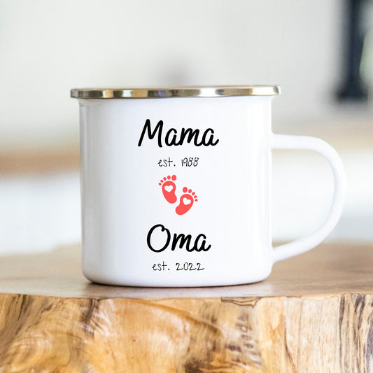 Tasse Mama Oma Tochter Geschenk Schwangerschaft personalisiert verschiedene Farben/Jahreszahlen