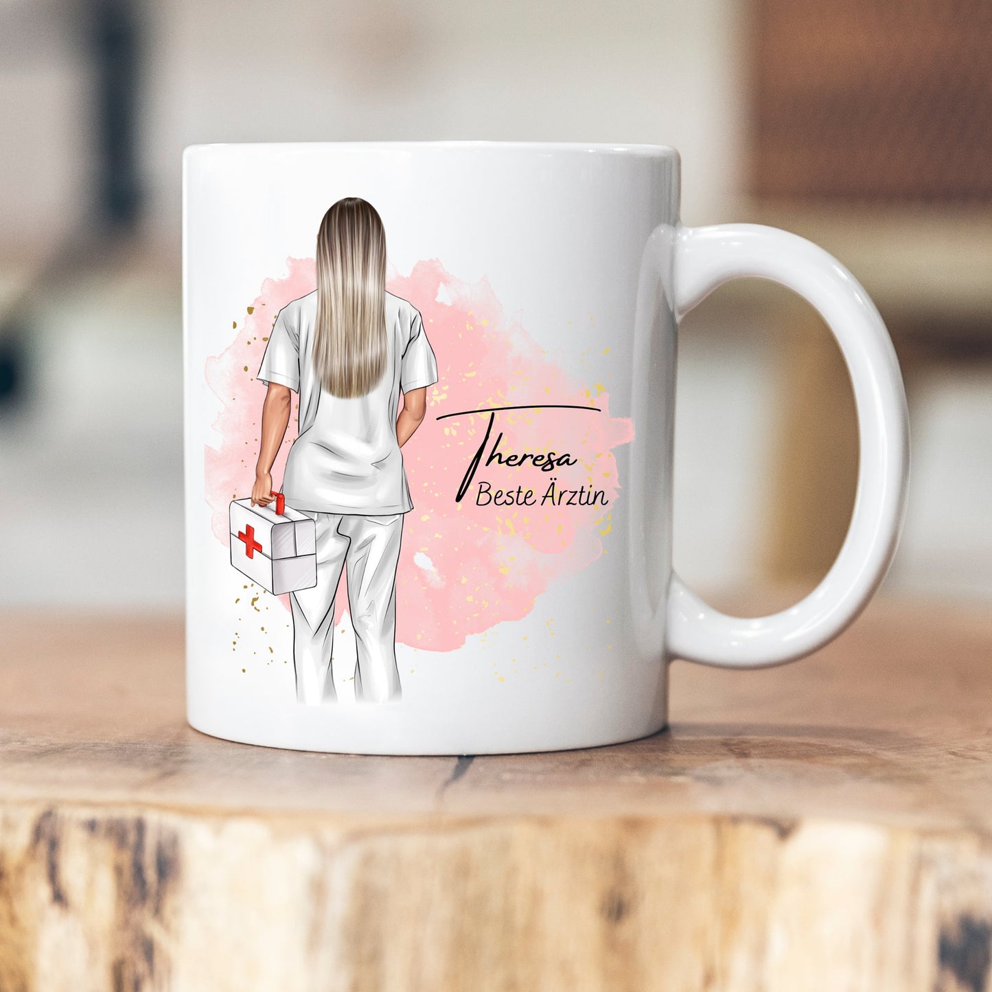 Personalisierbare Tasse - Krankenschwester - Ärztin - Geschenk - Name -Kollegin -