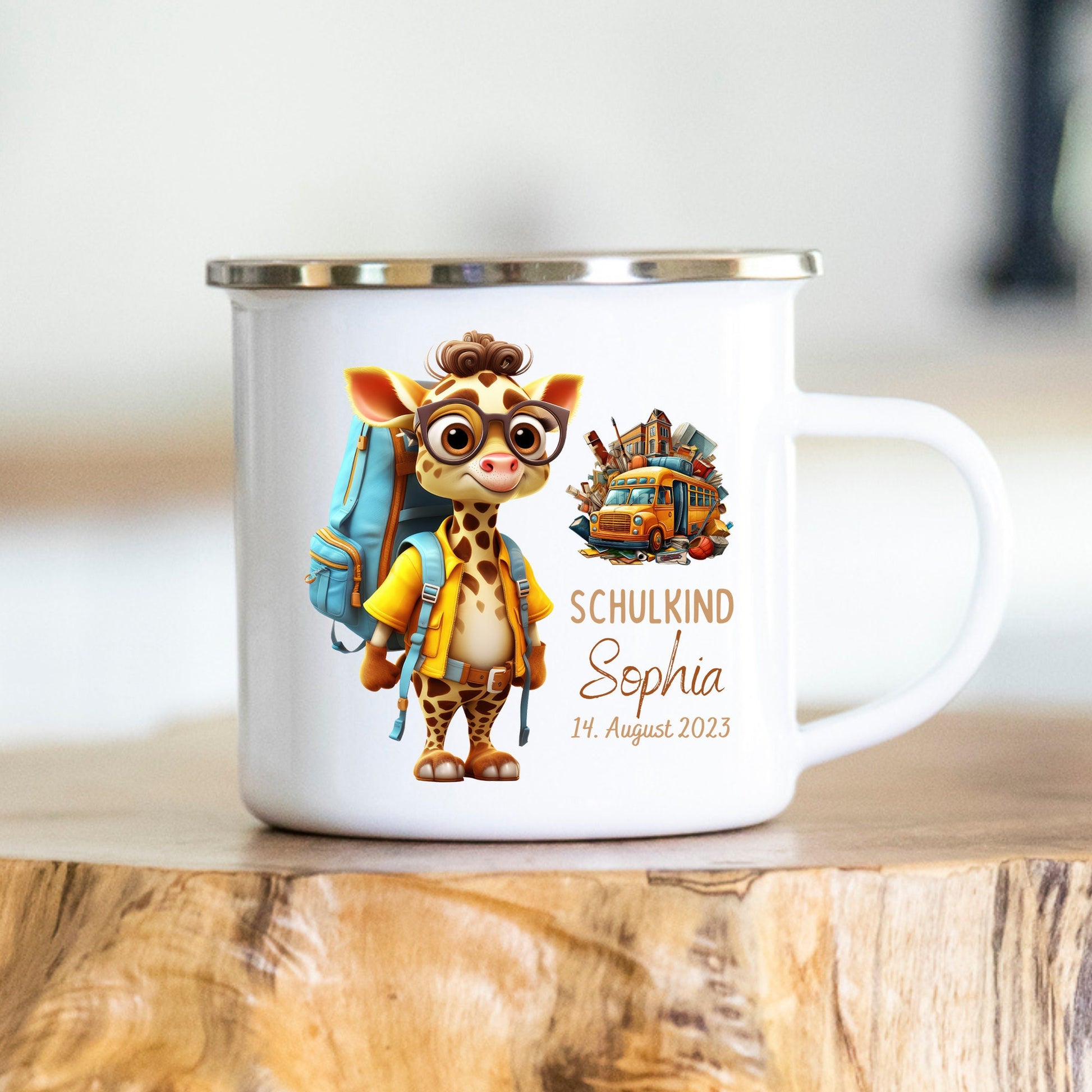 Emaille Tasse Personalisiert Einschulung Geschenk Kinderbecher Kita Kindergarten Kinder Geschenk