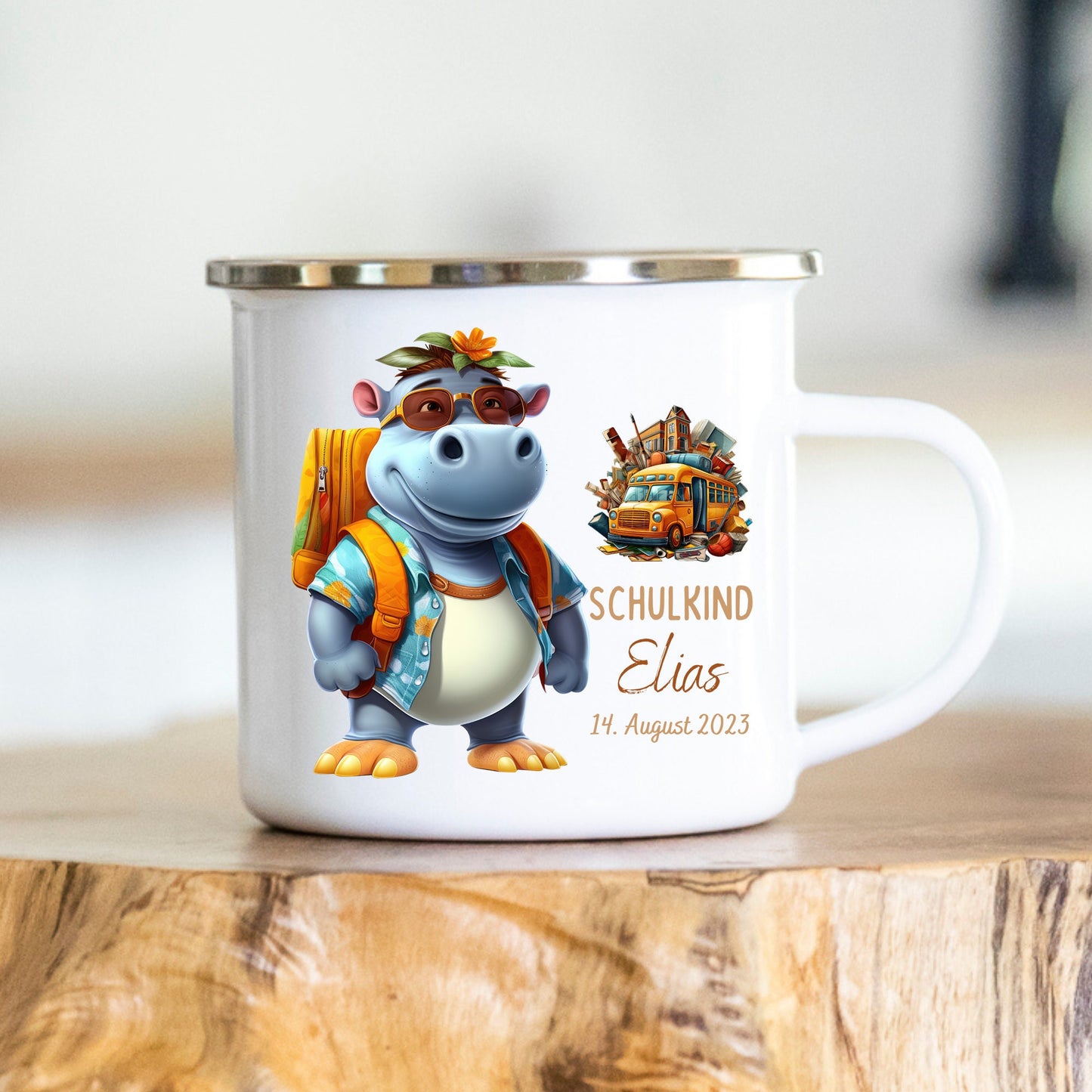 Emaille Tasse Personalisiert Einschulung Geschenk Kinderbecher Kita Kindergarten Kinder Geschenk