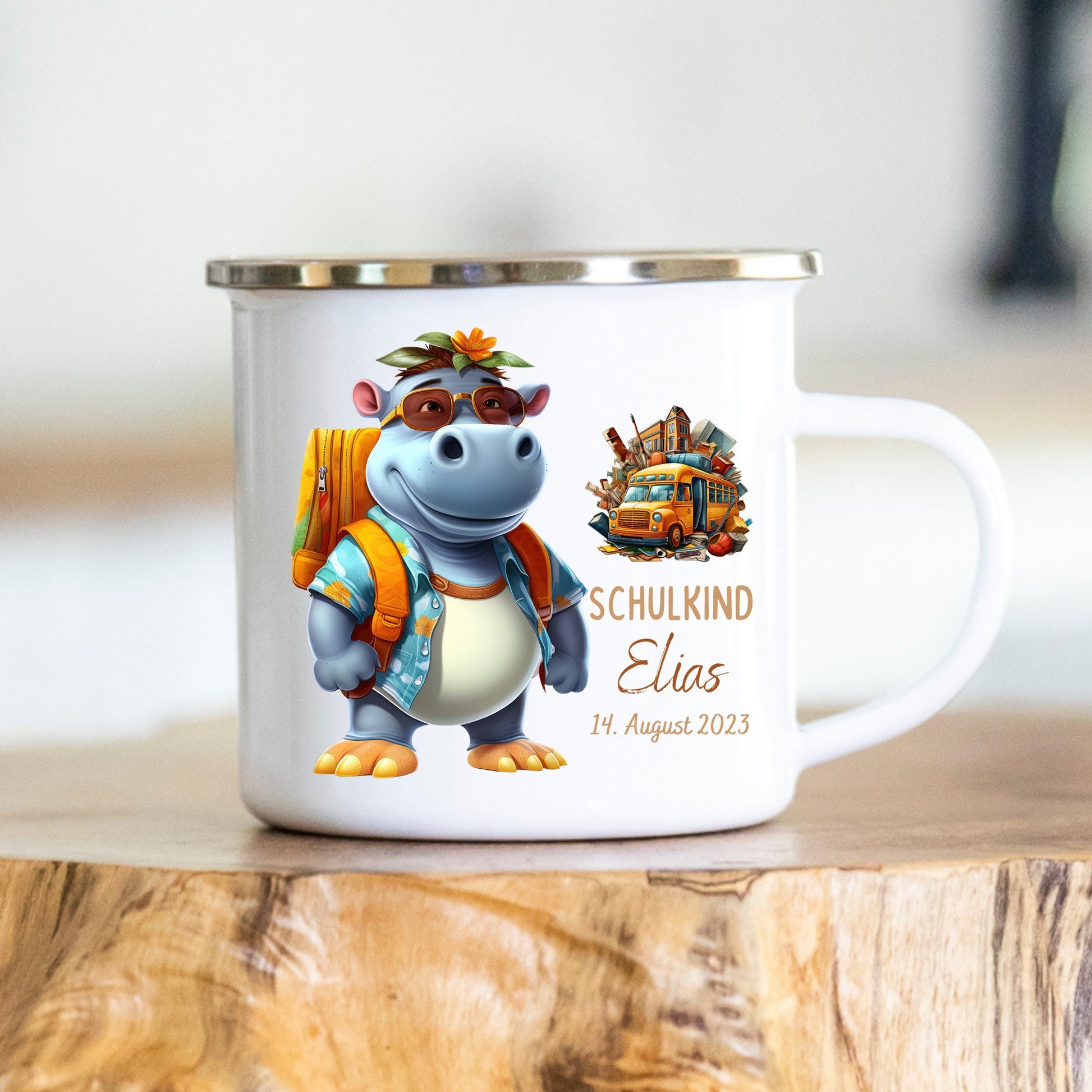 Emaille Tasse Personalisiert Einschulung Geschenk Kinderbecher Kita Kindergarten Kinder Geschenk