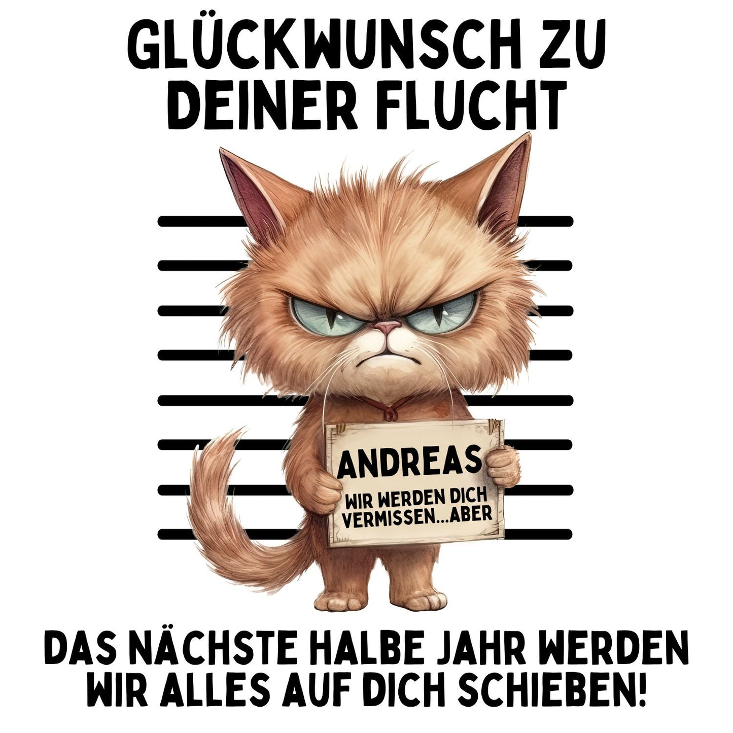 Personalisierbare Tasse - Glückwunsch zur Flucht - Abschiedsgeschenk - Keramik - Kollege - Kollegin - Rente