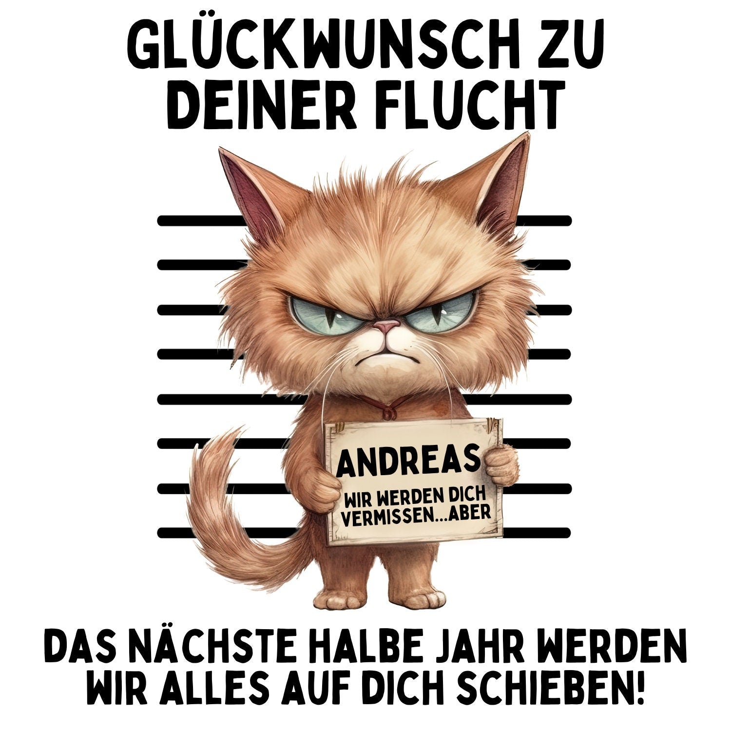 Personalisierbare Tasse - Glückwunsch zur Flucht - Abschiedsgeschenk - Keramik - Kollege - Kollegin - Rente