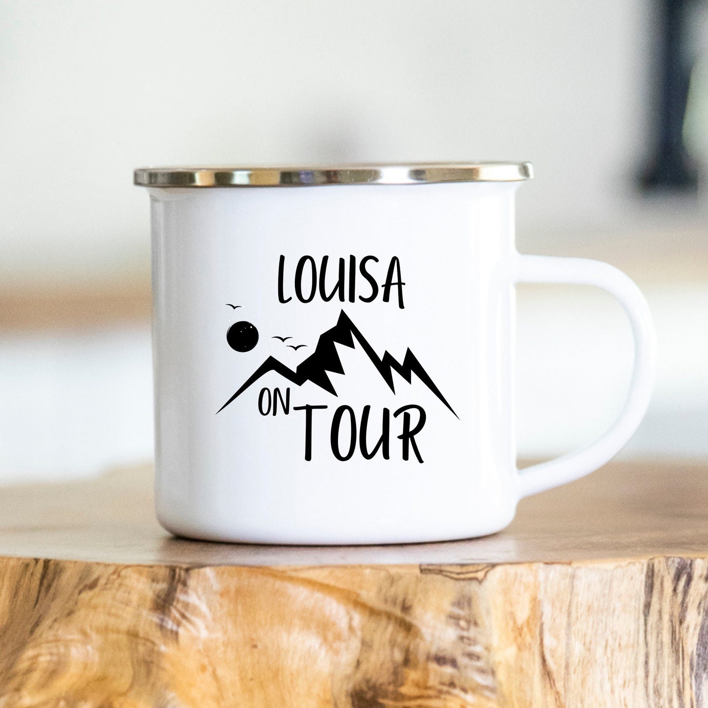 Namenstasse - Personalisierbare Tasse - Geschenk - Reisen - Wandern - Roadtrip - Outdoor - Emaille - Camping - Urlaub - Edelstahltasse - Mug