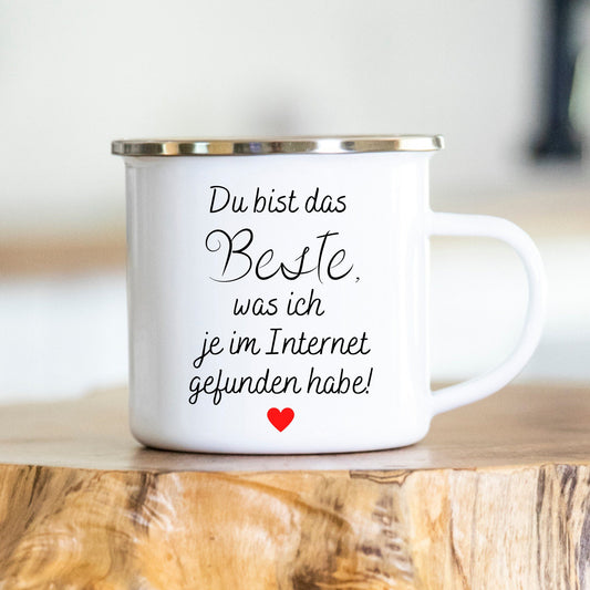 Tasse mit Spruch - Personalisierbar - Du bist das Beste, was ich je im Internet gefunden habe - Valentinstag - Geschenk - Liebe