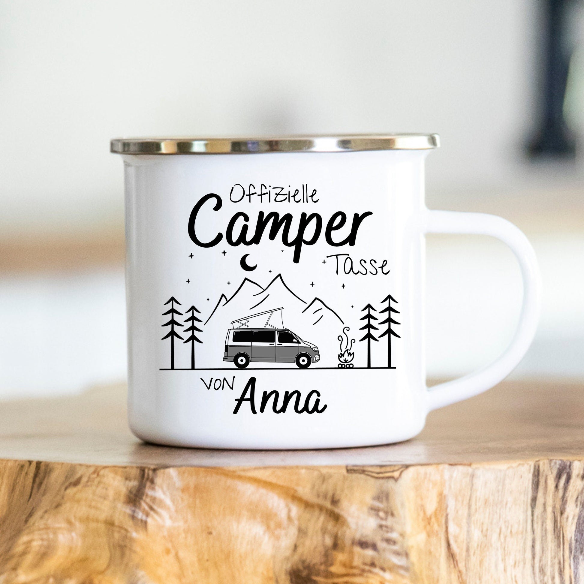 Personalisierte Tasse, Camping, Wohnmobil, Geschenk, Wohnwagen, verschiedene Farben, verschiedene Tassen, Keramik, Emaille, Edelstahl