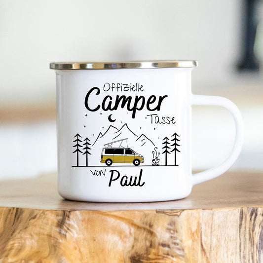 Personalisierte Tasse, Camping, Wohnmobil, Geschenk, Wohnwagen, verschiedene Farben, verschiedene Tassen, Keramik, Emaille, Edelstahl