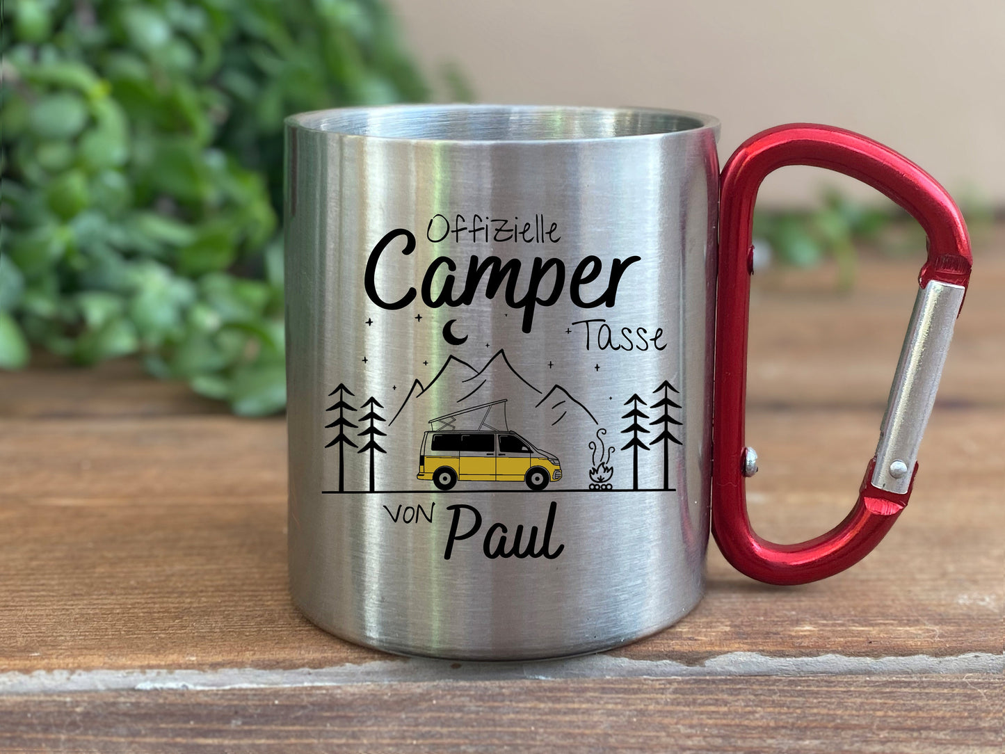 Personalisierte Tasse, Camping, Wohnmobil, Geschenk, Wohnwagen, verschiedene Farben, verschiedene Tassen, Keramik, Emaille, Edelstahl