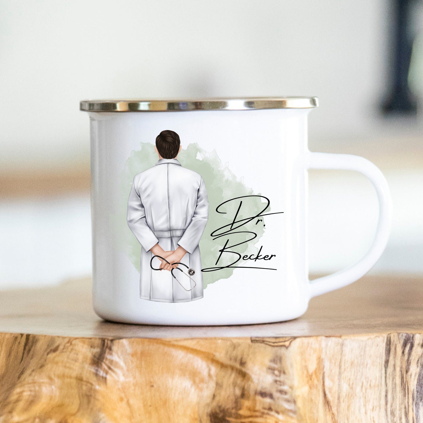 Personalisierbare Tasse - Arzt - verschiedenes Material - Emaille - Keramik Geschenk - Name -Kollege